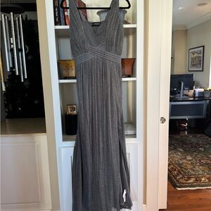 Little Mistress Silver Shimmer Maxi Dress